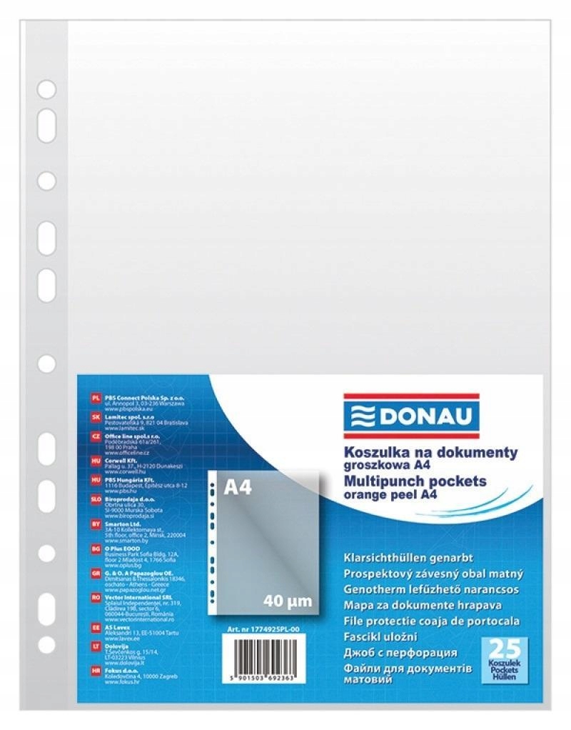 KOSZULKI NA DOKUMENTY PP A4 GROSZKOWE (25SZT)