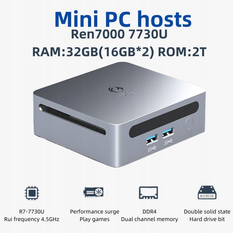 Mini PC Ren7000 7730U AMD R7-7730U+32GB(16GB*2)+2TB DDR4 WiFi6