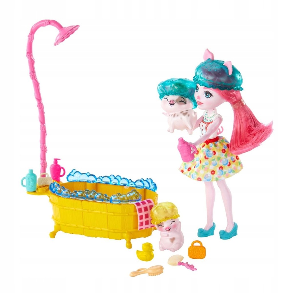 ENCHANTIMALS LALKA ŚWINKA PETYA PIG KĄPIEL GJX35 - 8908236902 ...