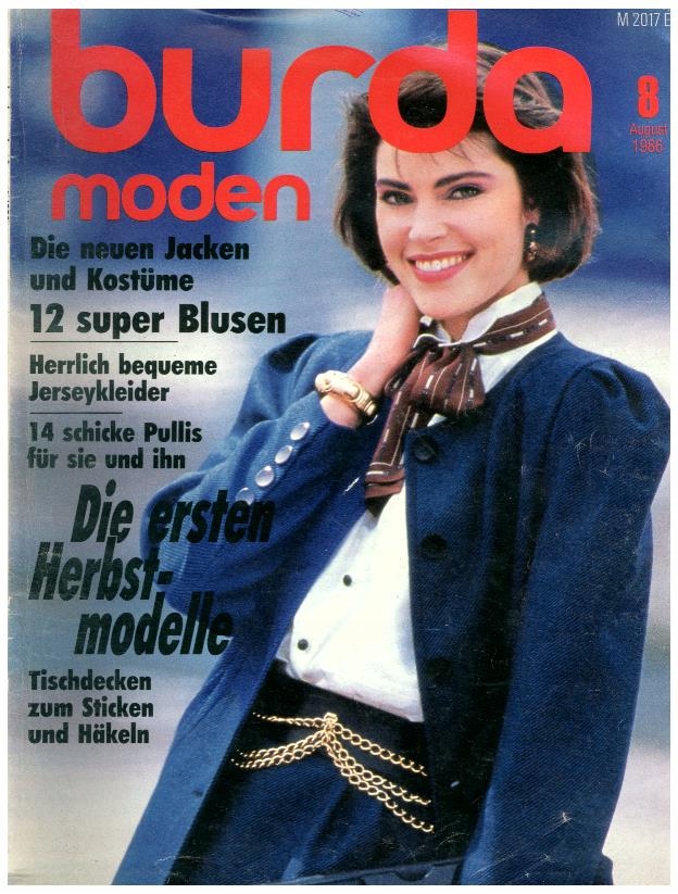 Burda moden 8/1986 + wykroje niemiecka