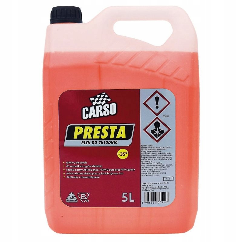 Płyn chłodniczy G12 Carso Presta C615C różowy 5L