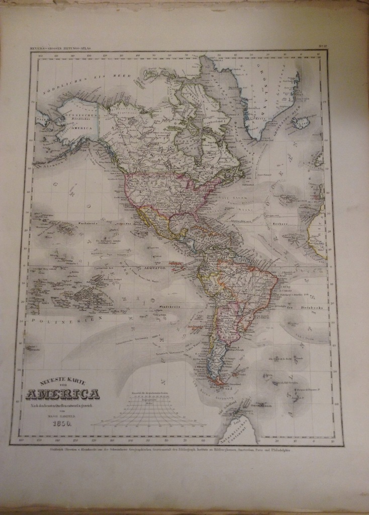 Antyk - mapa Neueste Karte von America 1850