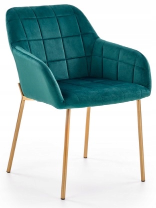 Krzesło K306 Zielony Velvet Aksamit Złoty Halmar