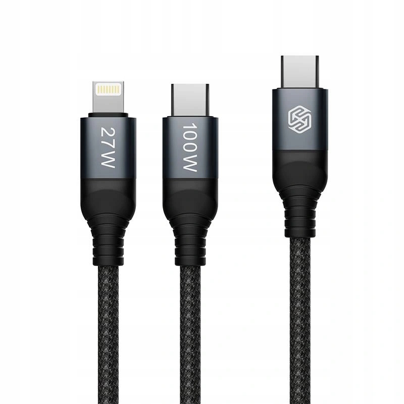 Kabel Nillkin Data Cable 2w1 USB-C PD 3.0 100W, Lightning 27W black