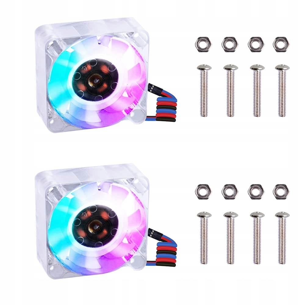 Wentylatory do Raspberry Pi 4 40x40x10 mm RGB 2szt.