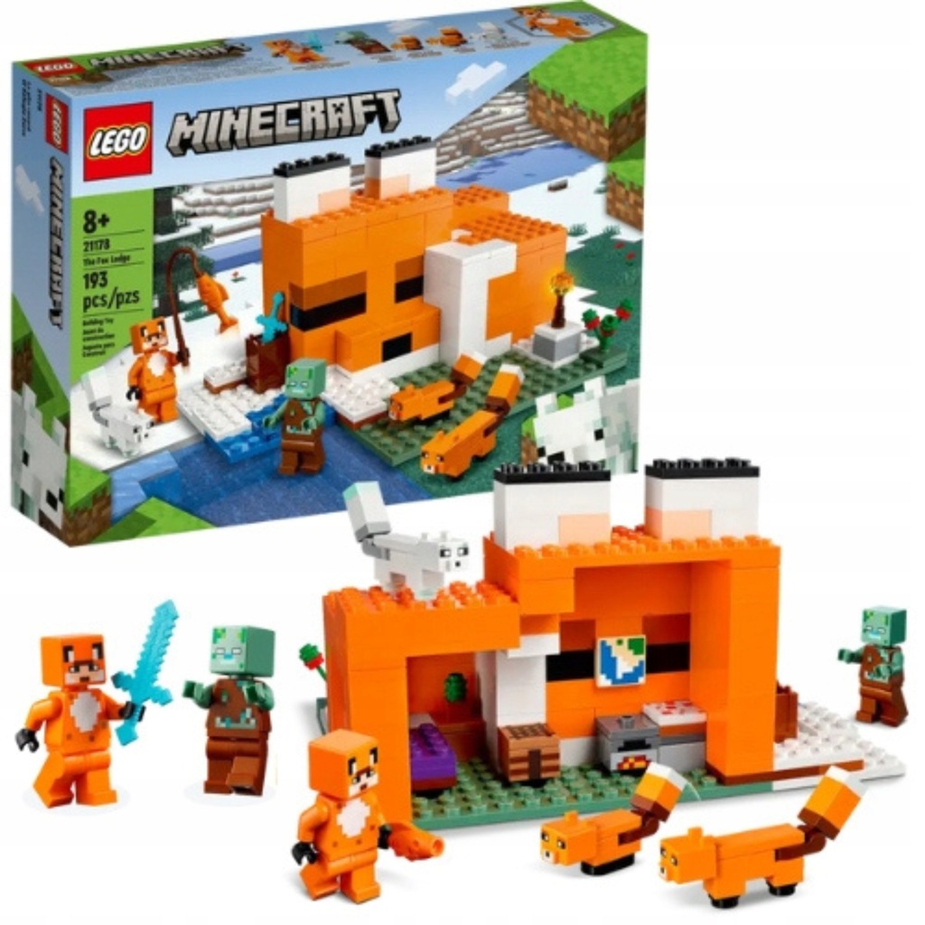 LEGO MINECRAFT ZESTAW KLOCKÓW 21178 SIEDLISKO LISÓW KLOCKI FIGURKI PREZENT