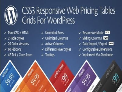 Wtyczka Css3 Wordpress Compare Pricing Tables