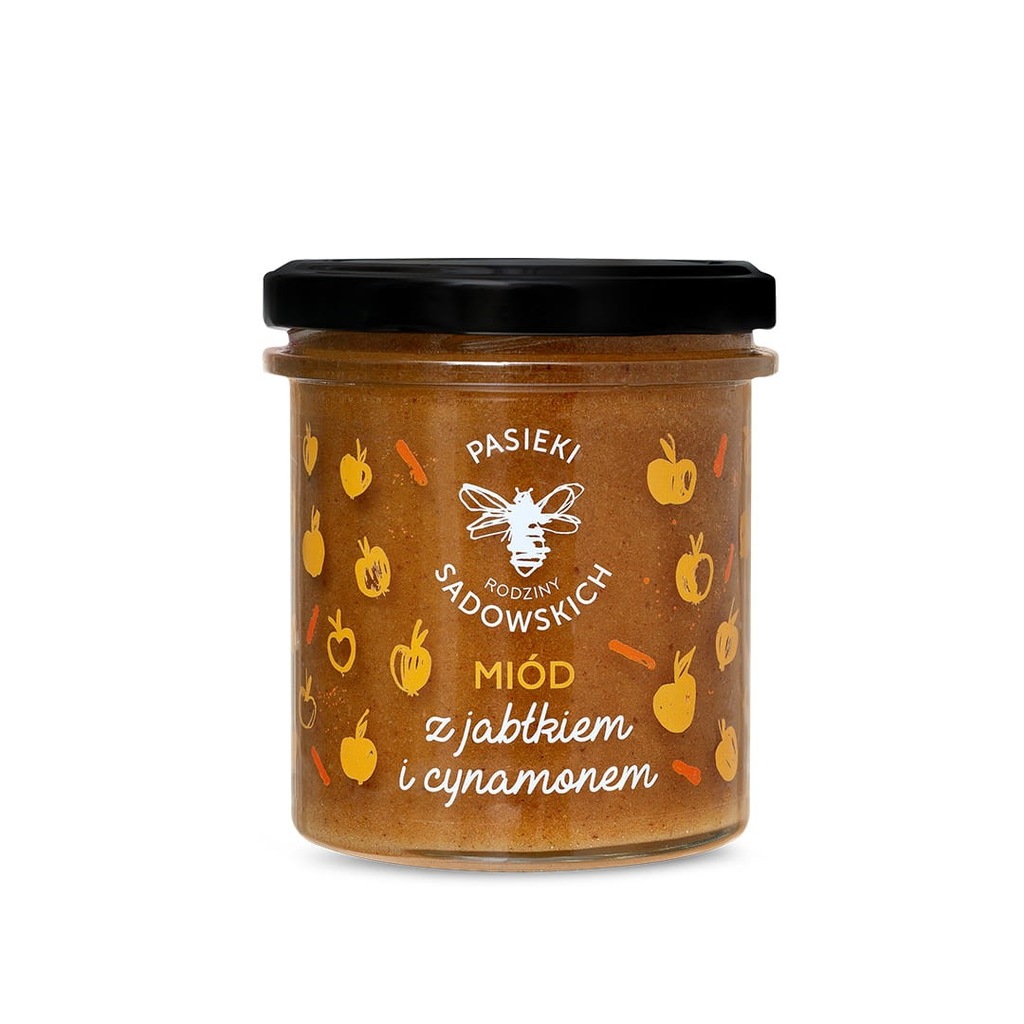 ^Miód z jabłkiem i cynamonem | 430g | Pasieki Sadowskich
