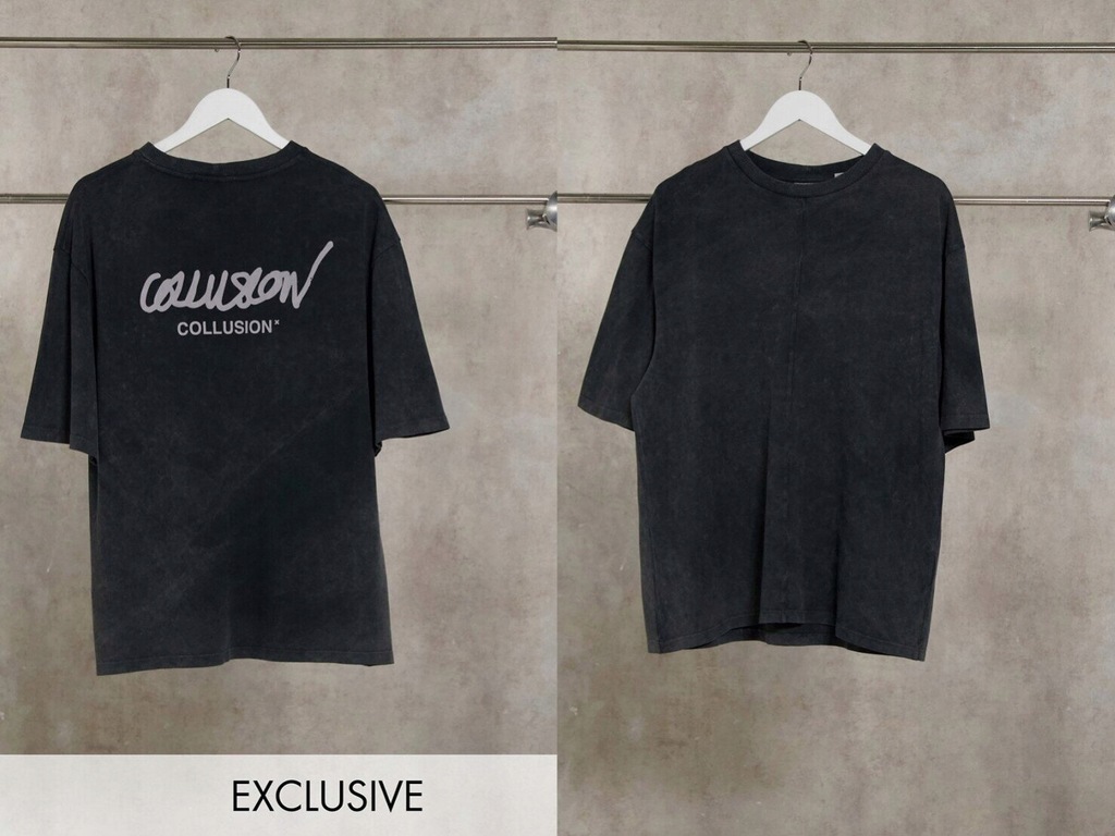 COLLUSION T-shirt oversize z piki z logo L