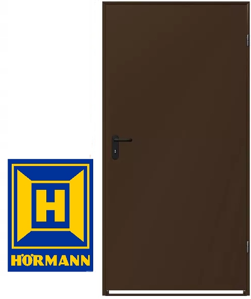 Drzwi techniczne brąz 100 hormann zk ocieplone