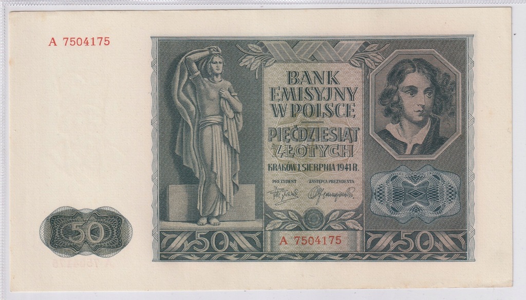 50 złotych, 1941, seria A, stan (-1)