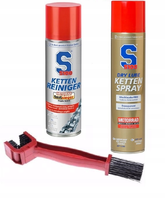 S100 Dry Lube smar Ketten Reiniger Szczotka zestaw