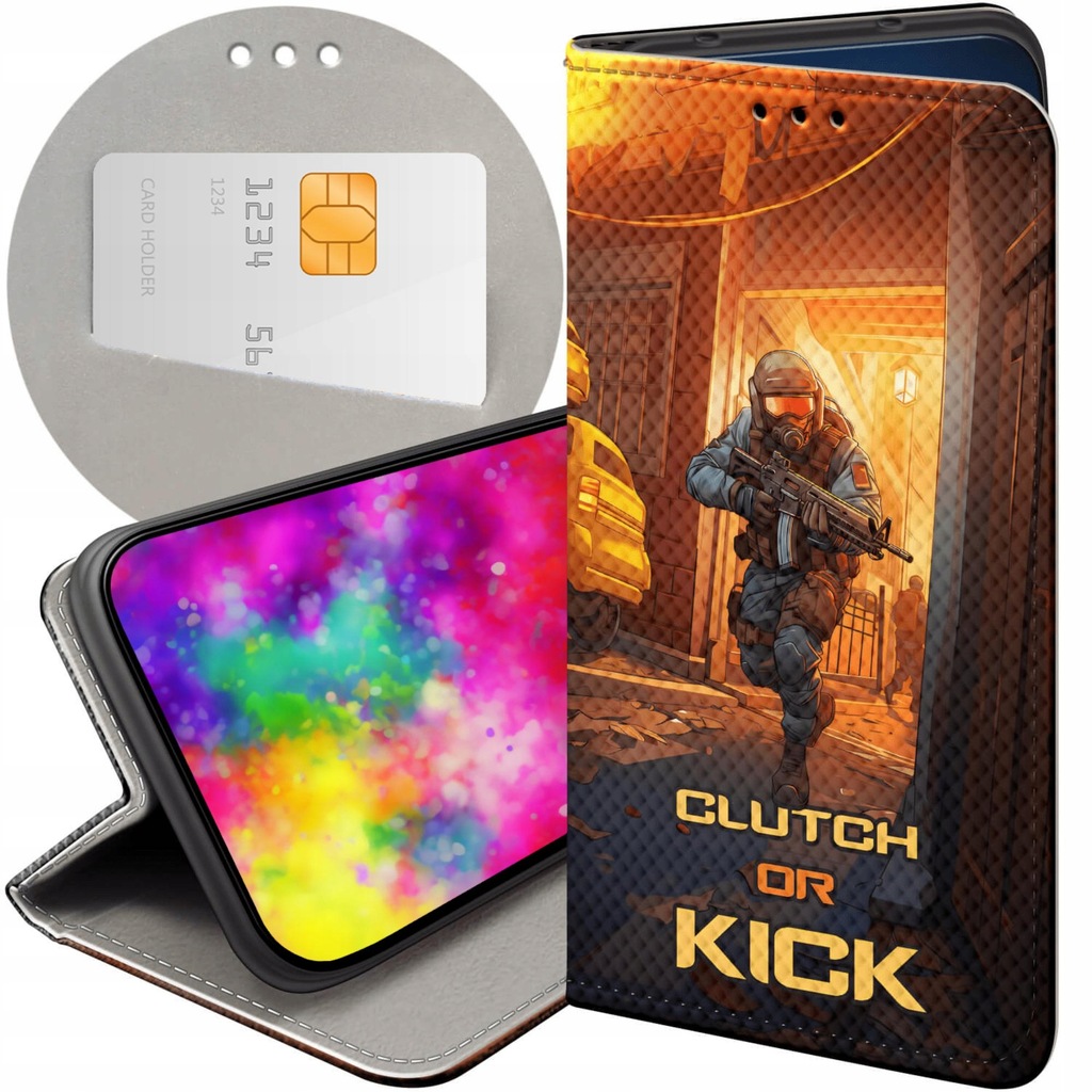 ETUI Z KLAPKĄ DO REALME C11 2021 / C20 WZORY CS GO COUNTER-STRIKE FUTERAŁ