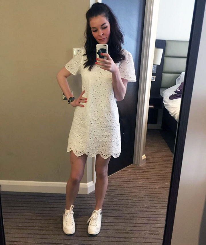 ❤︎様 Sukienka ZARA KORONKA HAFTOWANA DZIURKOWANA *L* - 7337200140