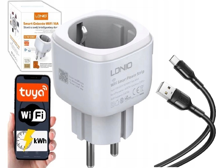 Gniazdko WiFi Programator Czasowy Inteligentne gniazdko 16A SEW1080 WiFi