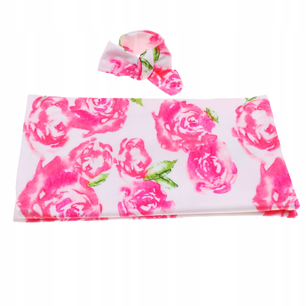Śpiąca pieluszka dla niemowląt - Różowa róża