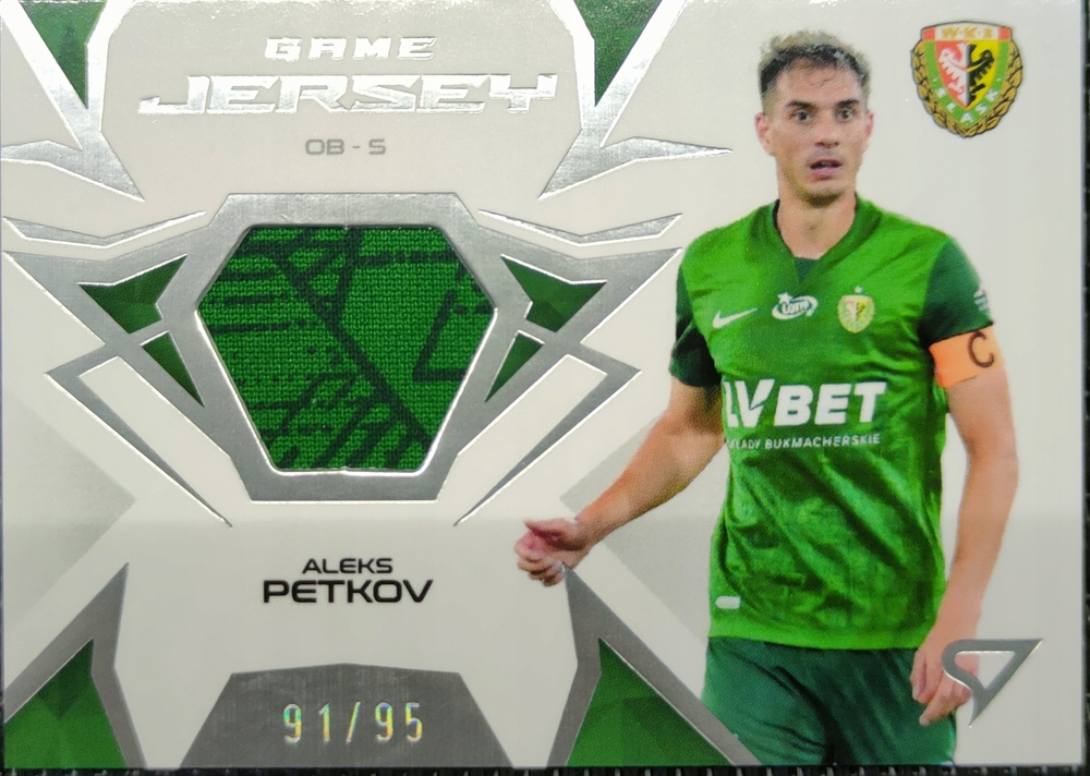 SportZoo karta 29/95 ALEKS PETKOV z elementem koszulki ŚLĄSK WROCŁAW