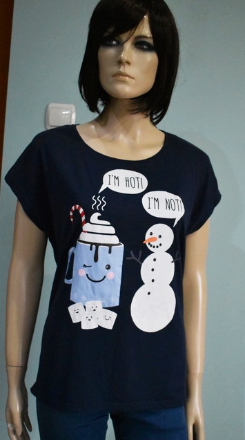 T-shirt świąteczny mikołajki koszulka M bałwanek