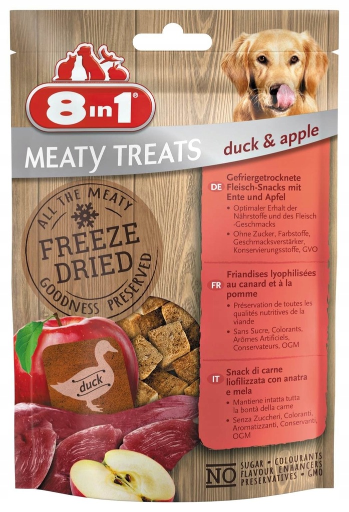 8in1 | Freeze Dried Meaty Treats | Kaczka z jabłkami 50g