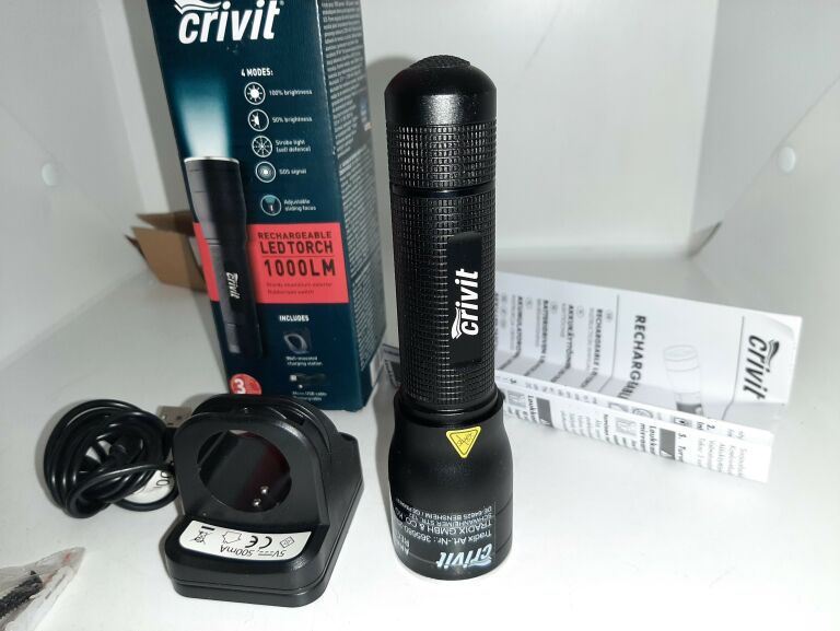 LATARKA AKUMULATOROWA CRIVIT 1000LM LED TORCH