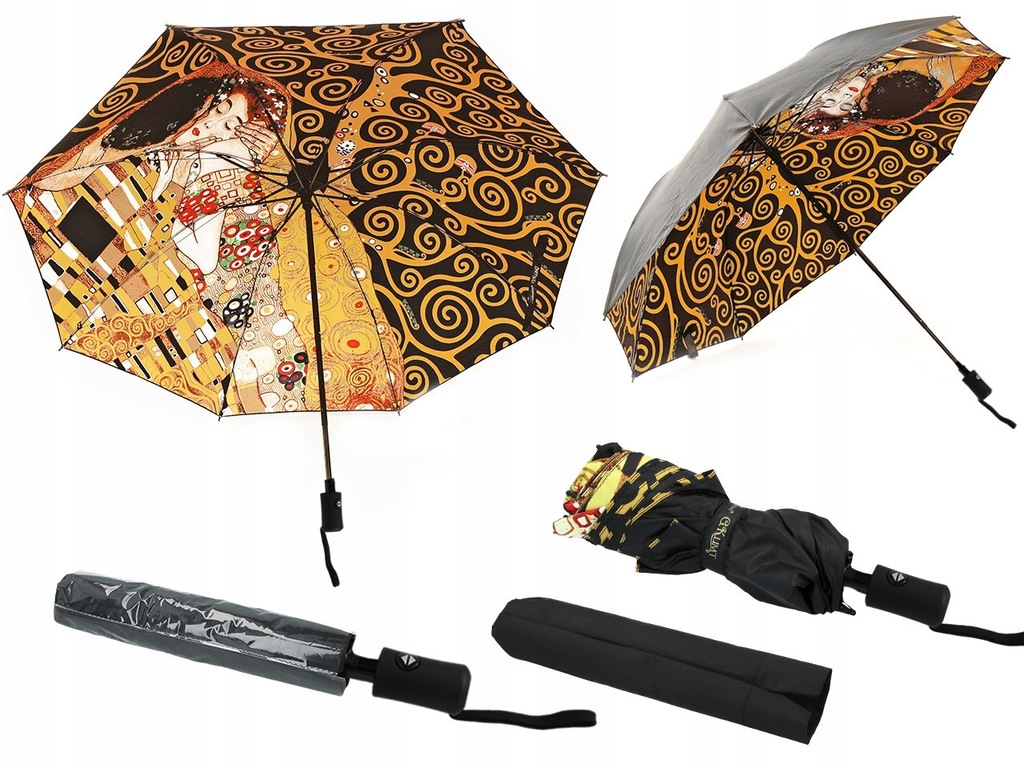 Parasol automatyczny, składany - G. Klimt, Pocałun