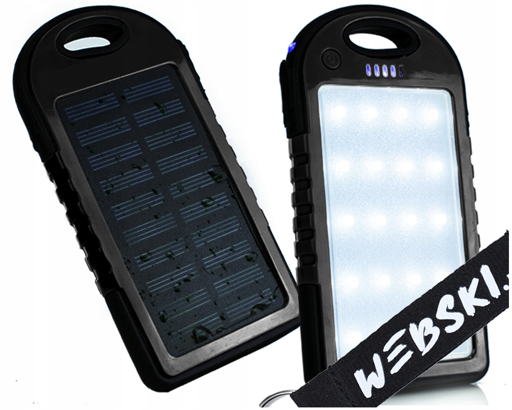 LATARKA SOLARNA SŁONECZNA POWER BANK 5000mAh 2xUSB 11971926634