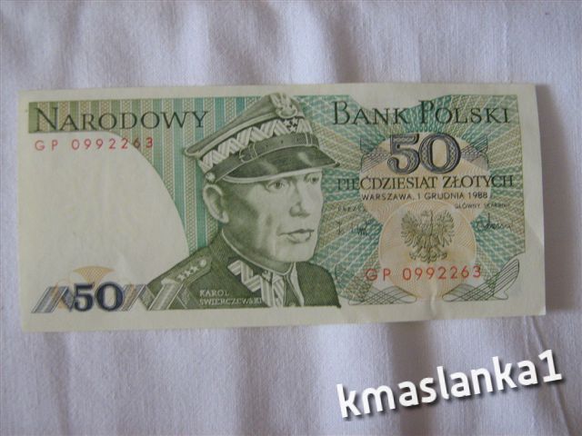 50 zł złotych z 1988 Świerczewski seria GP