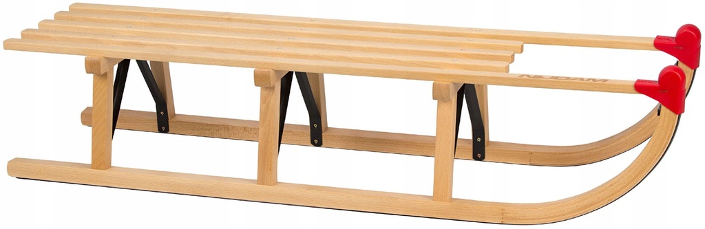 Sanki drewniane dwuosobowe wytrzymałe NIJDAM 180kg / 110cm