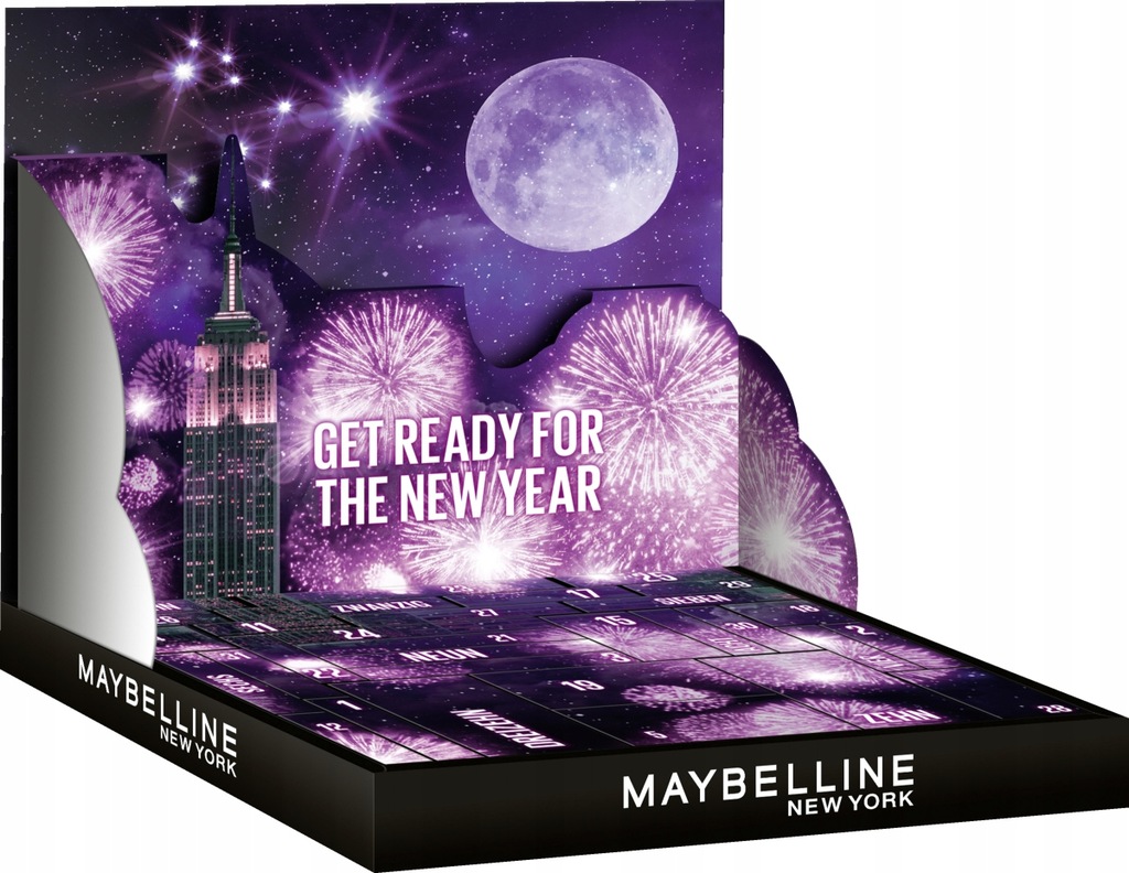 KALENDARZ ADWENTOWY MAYBELLINE 31 OKIENEK Z KOSMETYKAMI ZESTAW