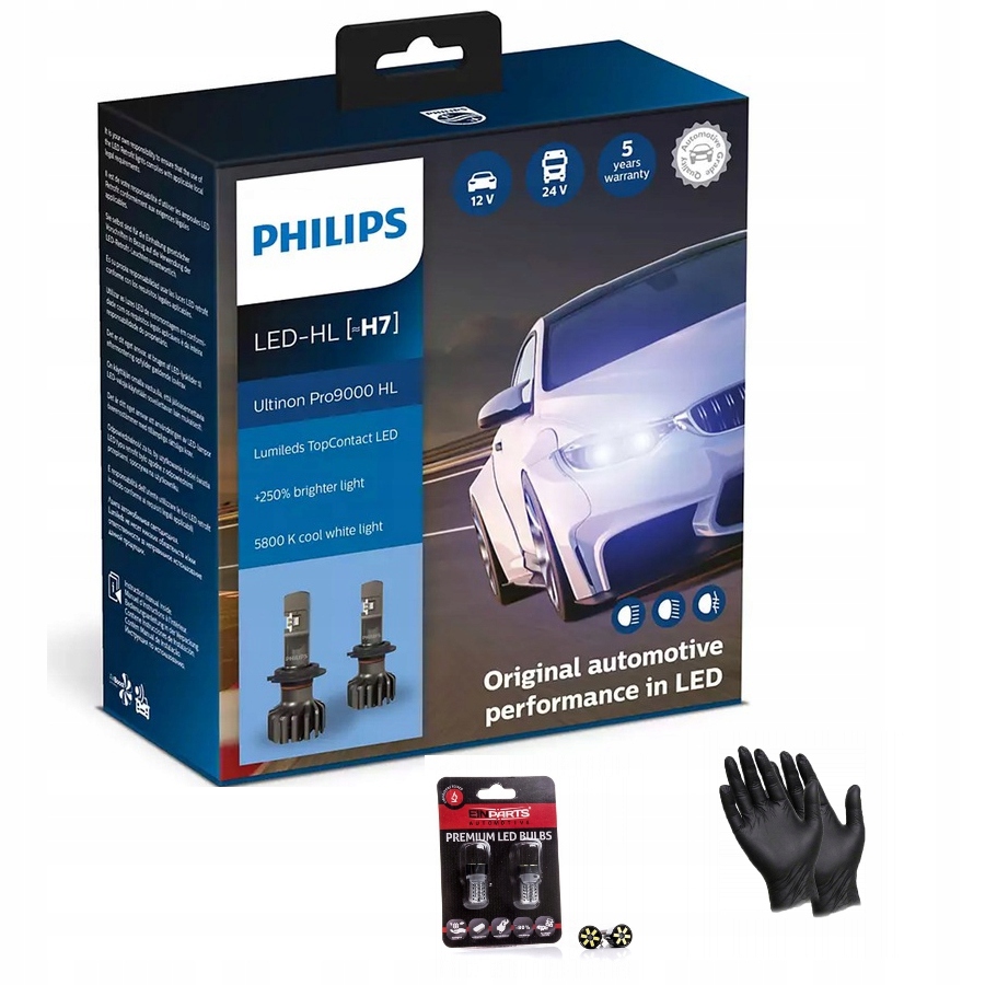 Купить СВЕТОДИОДНЫЕ ЛАМПЫ PHILIPS H7 Ultinon PRO9000 250% + W5W: отзывы, фото, характеристики в интерне-магазине Aredi.ru