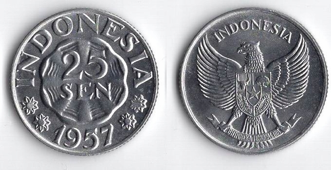 INDONEZJA 1957 25 SEN