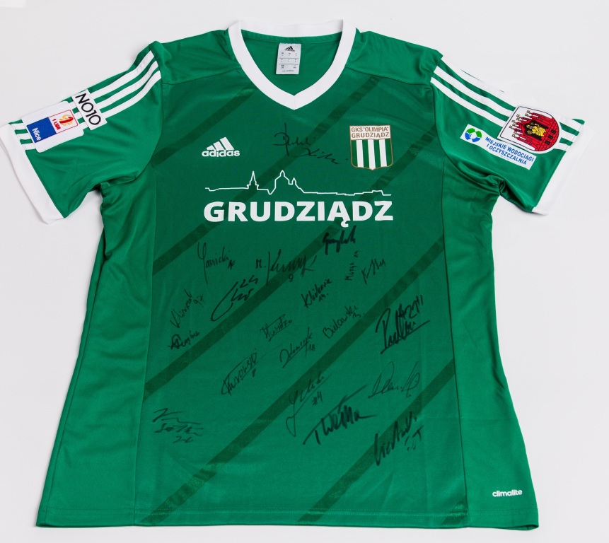 Olimpia Grudziądz - koszulka piłkarska + autografy