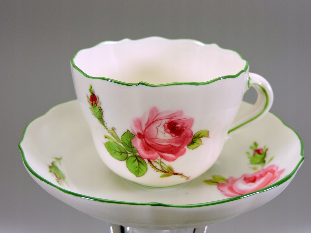 Filiżanka espresso Miśnia Meissen róża handmade