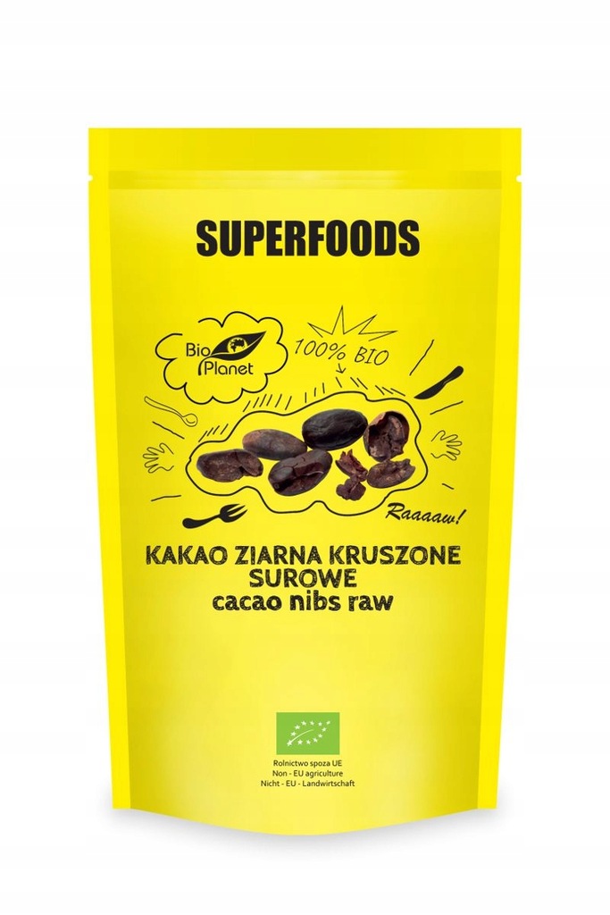 SUPERFOODS Kakao ziarna kruszone surowe BIO 250g BIO PLANET