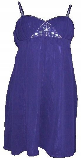 Atmosphere Sukienka szyfonowa fiolet z ozdobą XL