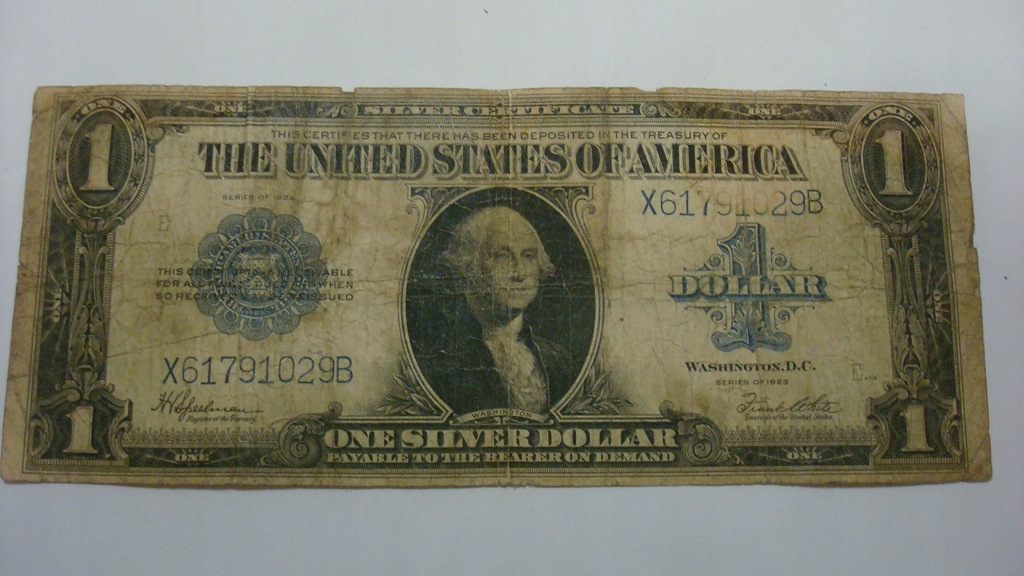 Banknot - USA 1 dolar 1923 seria X stan 4-