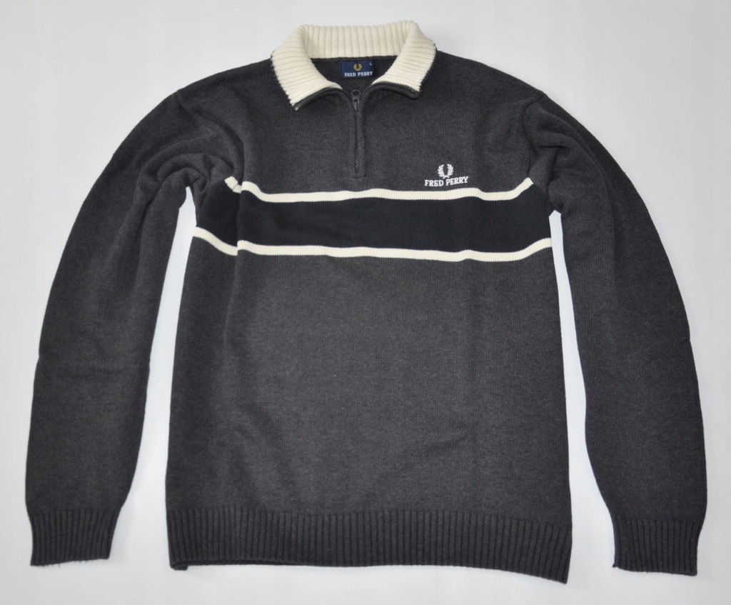 FRED PERRY sweter pulower męski golf szary L