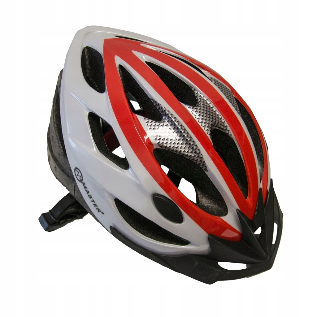 Kask rowerowy MASTER Force - M - czerwono-biały