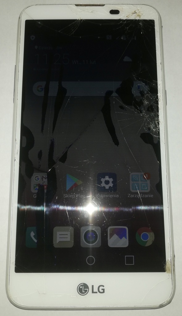Smartfon LG X Screen / White / uszk. /