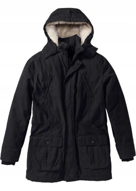 JJ782 KURTKA PARKA Z KAPTUREM / CZARNA 58/60 N-V