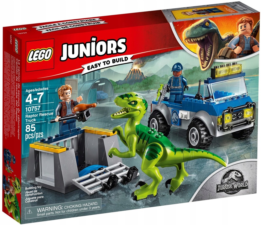 LEGO 10757 Juniors - Jurassic World: Na ratunek raptorom. Otarcie.