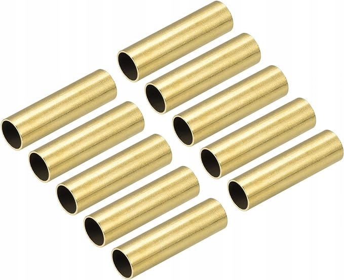 Rurki metalowe do rękodzieła DIY kolor złoty zestaw 30mm x 8,5mm 10 szt