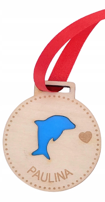 Medal dla dzieci GRAWER Delfin IMIE na KONIEC ROKU