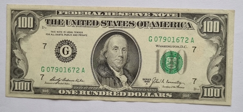 100 dolarów 1969 A