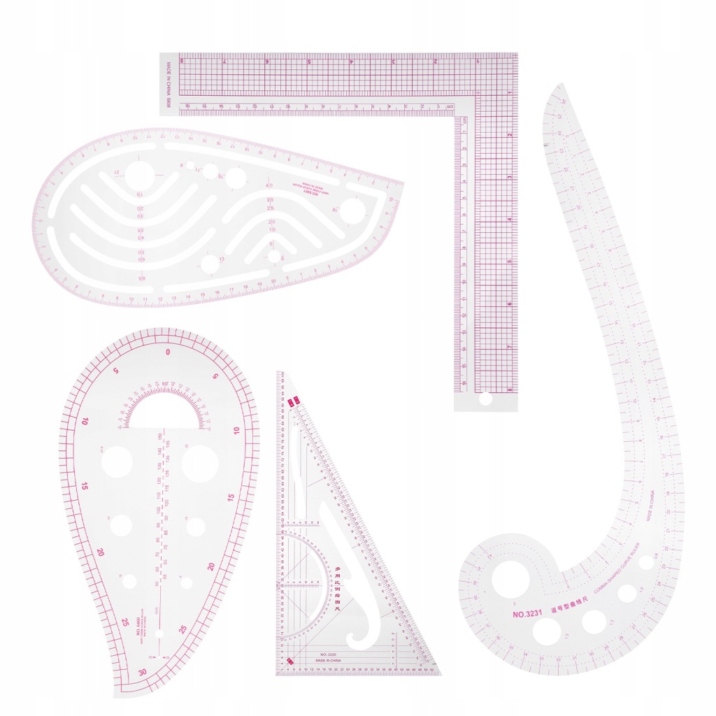 5 sztuk linijka do szycia wielofunkcyjna krzywa w