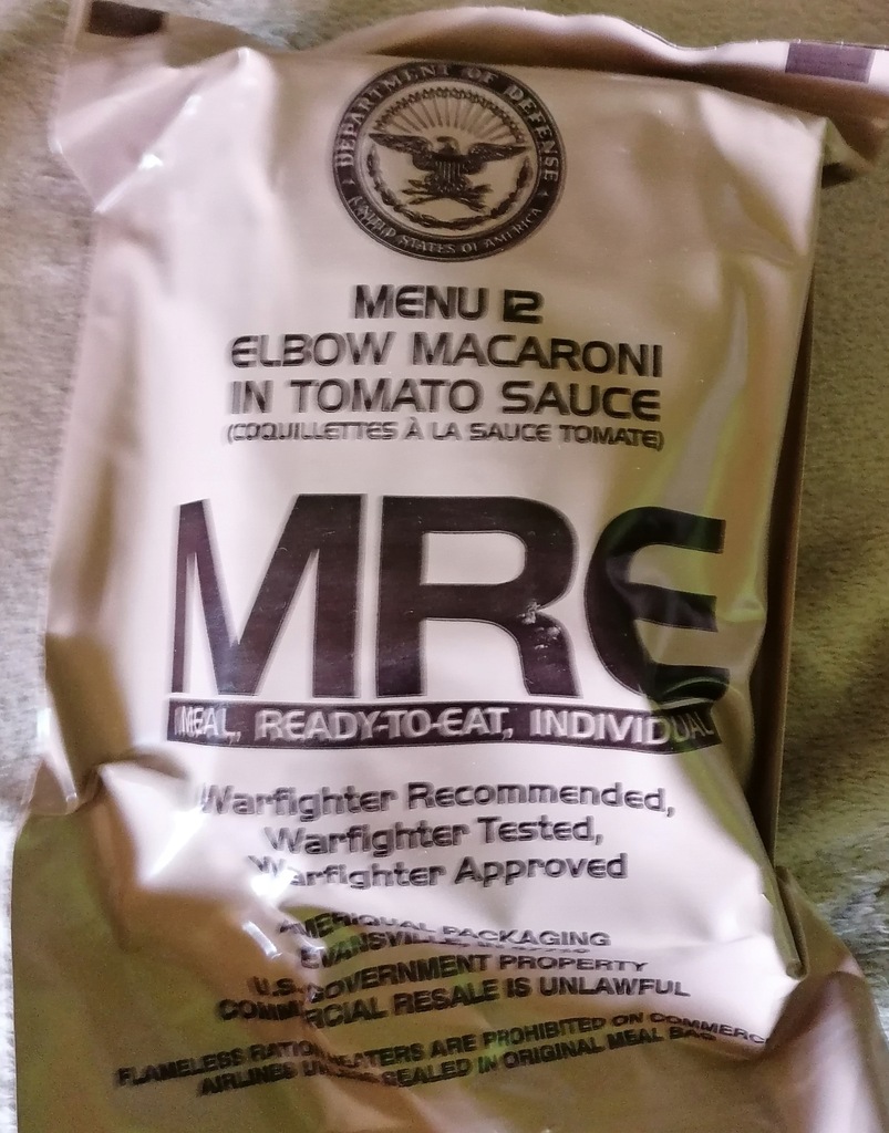 Amerykańskie wojskowe racje żywnościowe MRE nr 12