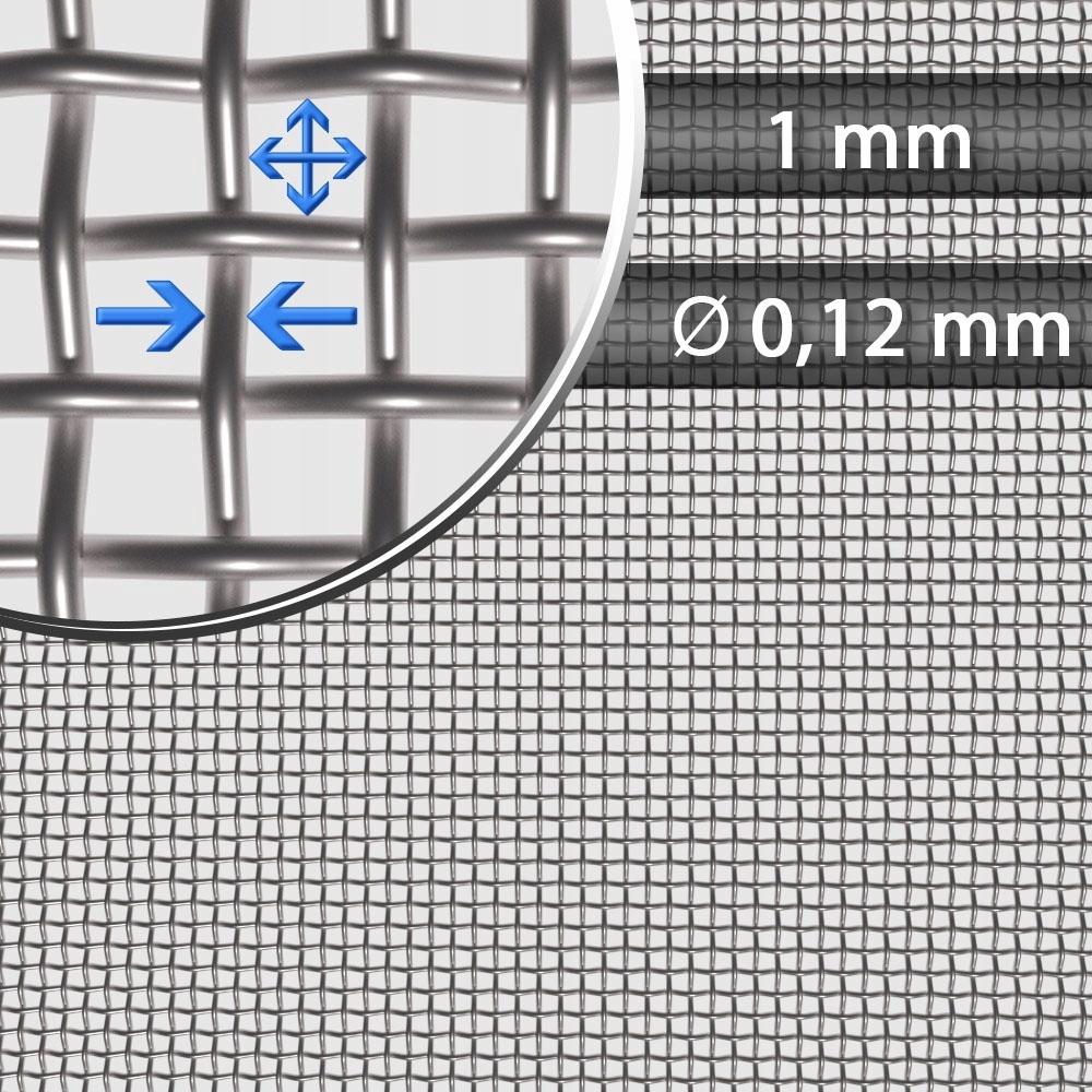 Siatka tkana nierdzewna 1x1/0,12 (0,5m2)