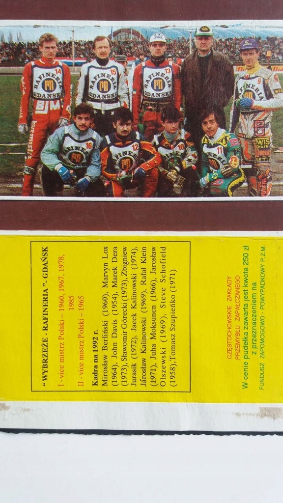 Wybrzeże Rafineria Gdańsk żużel - foto kadra 1992