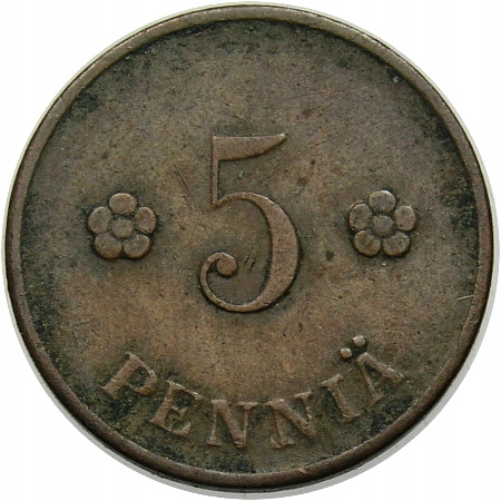 FINLANDIA 5 PENNIA 1921 ROK st.3
