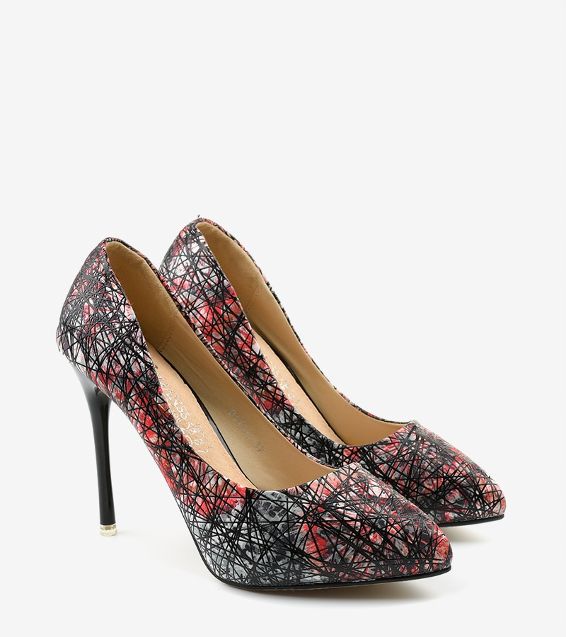 Купить Черные туфли на высоком каблуке, туфли-лодочки с цветочным узором, туфли 0116-1 38: отзывы, фото, характеристики в интерне-магазине Aredi.ru